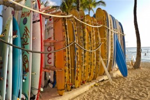 planches de surf sur une plage en australie